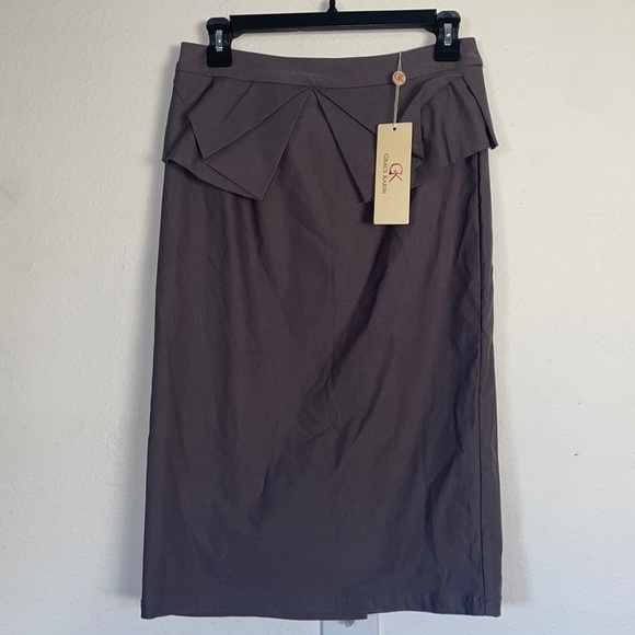 Grace Karin Dresses & Skirts - NWT GRACE KARIN Gray Flap Waist Detailing Slit Hem Pencil Skirt Size M